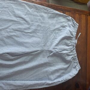 SHEIN Blue and White Striped Drawstring Skirt